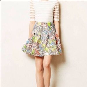 Anthropologie Maeve Map Skirt